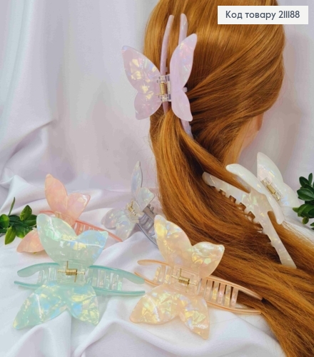 Краб пластик (акрил), МЕТЕЛИК (8*6,5см), довж. 11,5см, Перламутрові кольори в асортименті 211188 фото 1