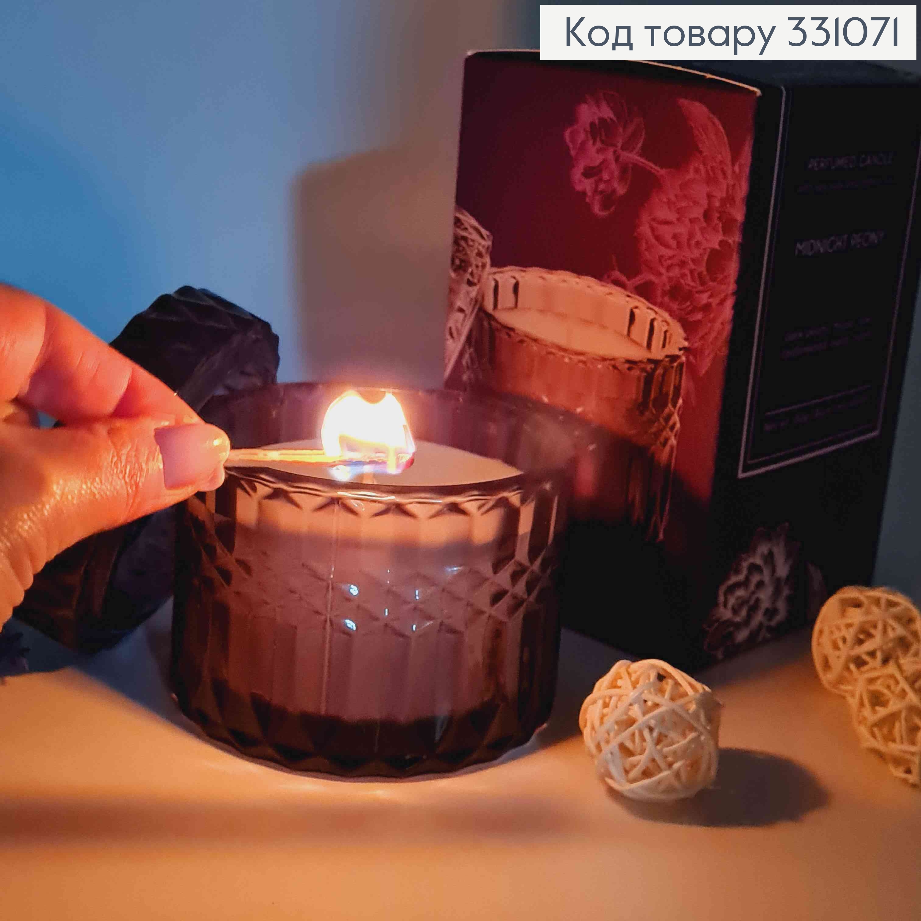 Парфумована  свічка з кришкою, СОЄВА, MIDNIGHT PEONY (dark peony,musk,rose,cedarwood,water) 331071 фото 2