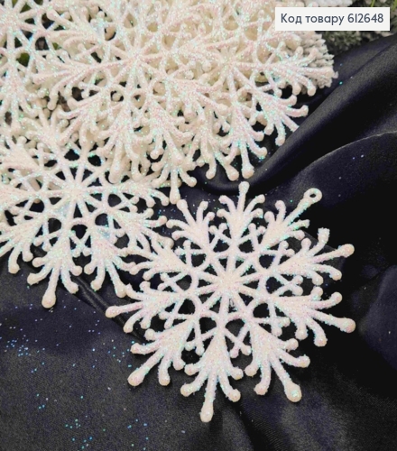 Набір сніжинок 10шт, діаметр 11см, новорічні прикраси пластикові , Україна 612648 фото 1