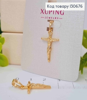 Крестик с распятием, 1,9*1,3см, Xuping 18К 130676 фото
