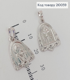 Иконка Богородица 1,3 * 2 см родироване  Xuping 210059 фото