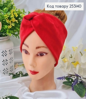 Повязка мягкая замша, Красного цвета, 26*9,5см, ручная работа 275049 фото