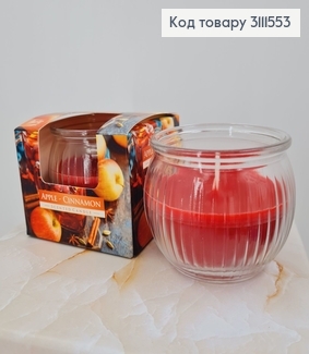 Аромасвічка стакан BISPOL Яблуко - Кориця 80 г/18 годин,sn 69 - 87 312056 фото