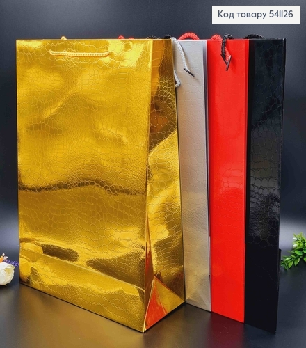 Пакет бумажный, "Крокодиловая кожа", 38*30*12см цвета в ассорт. 541126 фото 1