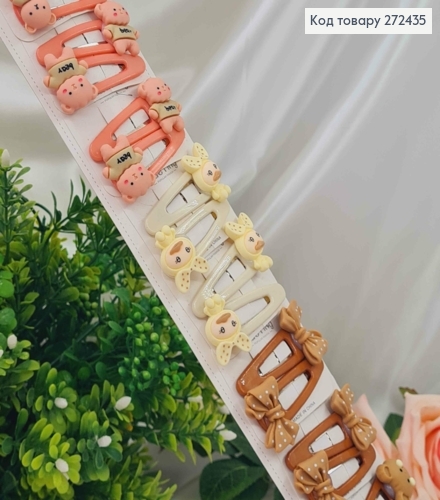 Набор детских заколок, тик-так, с Бантиками и Зверятками, 20 шт/наб. 272435 фото 1