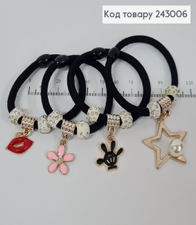 Резинка чорна з приколами в асорт. 243006 фото