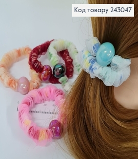 Резинка з перламутровою бусинкою в асорт.10 шт/уп. ціна за уп. 243047 фото