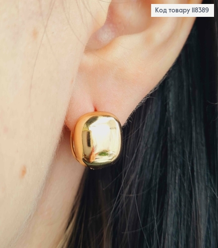 Серьги кольца "Квадратные", 1,2*1,2см, Xuping 18К 118389 фото 3