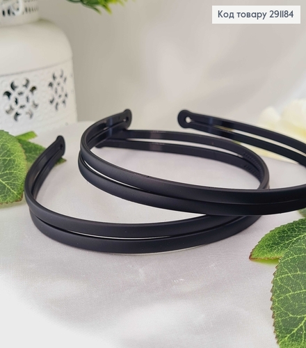Обруч пластик, черный матовый, двойной, 1см 291184 фото 1