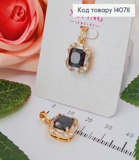 Кулон з чорним квадратним камінцем 1,4см Xuping 18K 140711 фото
