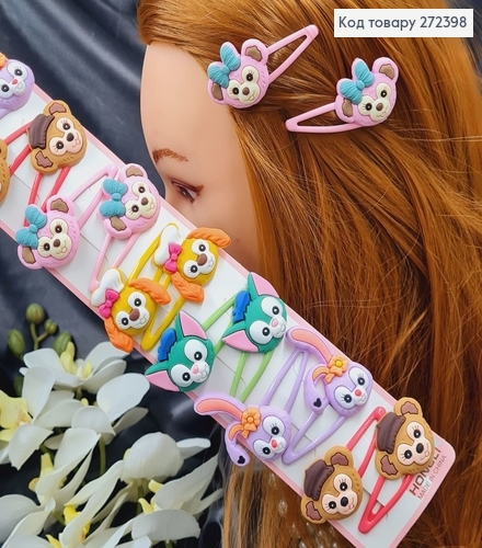Заколка детская тик-так "Зверушки", 4,5см, 20шт/уп 272398 фото 1
