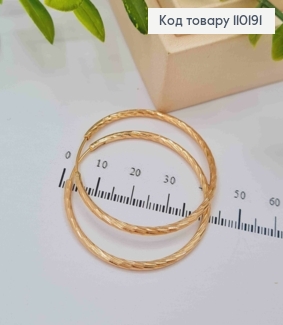 Сережки кільця "Гранені", діаметр 4см, Xuping 18К 110191 фото