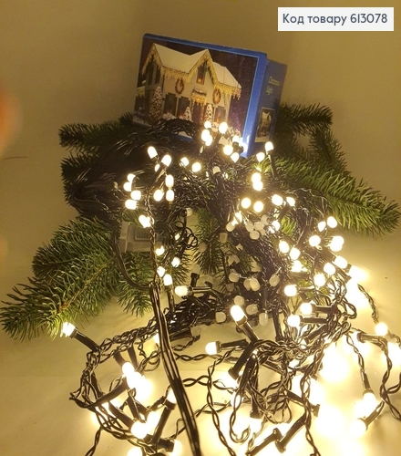 Гірлянда шторка чорний дріт  5 м 150 LED  біла тепла 613078 фото 2