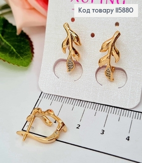 Серьги, "Чар-зелье", с камнями, 2см, англ. Xuping 18K 115880 фото