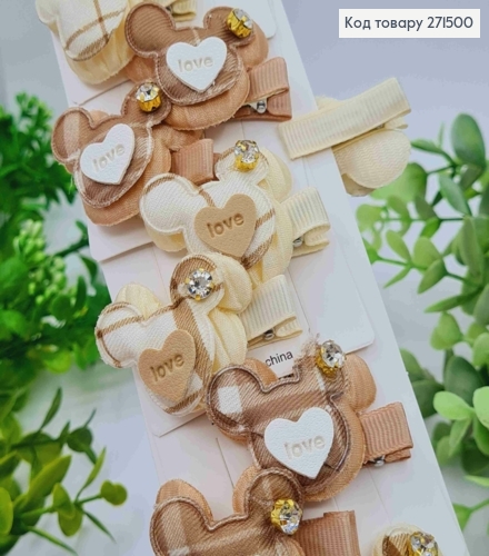 Набор заколок стрела (20шт) "МИНИ МАУС" с камнем, Пастельные цвета, заколка 3,5см, мини маус 3,5см 271500 фото 1