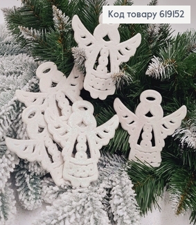 Новогодняя фигура Блеск Ангел Белый 5шт/уп, 11*11см, Украина 619152 фото