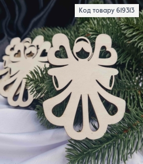 Игрушка на елку деревянная Ангелочек, 8,5*7,5см, Украина 619313 фото
