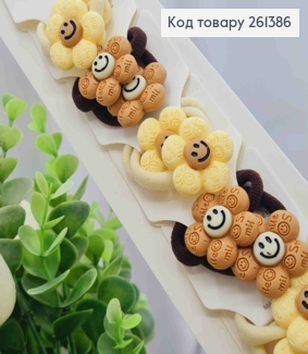 Набор резинок (20шт) "Цветочек", Пастельные цвета, резинка 3см, цветок 2,5см. 261386 фото