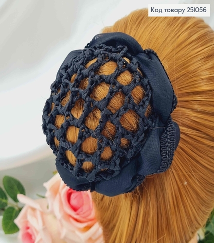 Резинка-сіточка на гульку, об'ємна, Чорного кольору 251056 фото 1