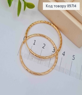 Сережки кільця Граненні, діаметр 3,7см, Xuping 18К 119714 фото