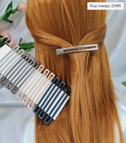 Заколка стрела, Металл, Прямоугольная, 8см, цвета в ассорт. 224115 фото 1