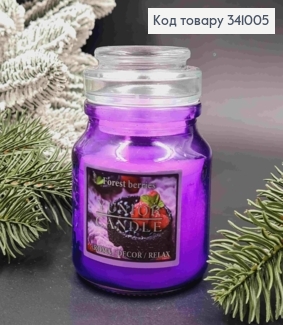 Аромасвічка в банці Forest berries, 70*100мм, 18год/горіння, (aroma/dekor/relax), YUNIOR CANDLE 341005 фото
