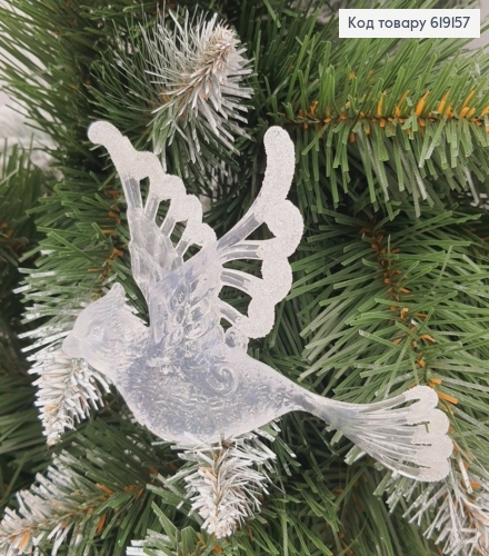 Новогодняя фигура Блеск Птичка Прозрачная, 13*9см, Украина 619157 фото 1