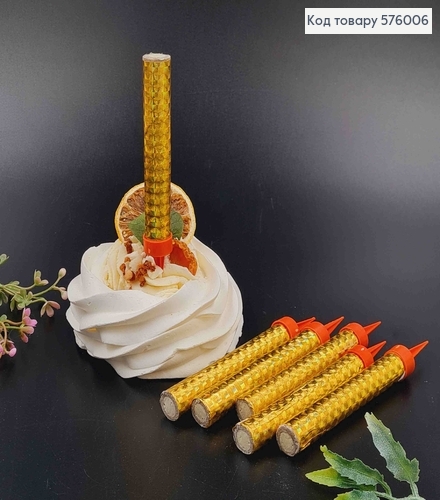 Холодний фонтан в торт, з підставкою, 10см+2см, 6шт/уп. 576006 фото 1