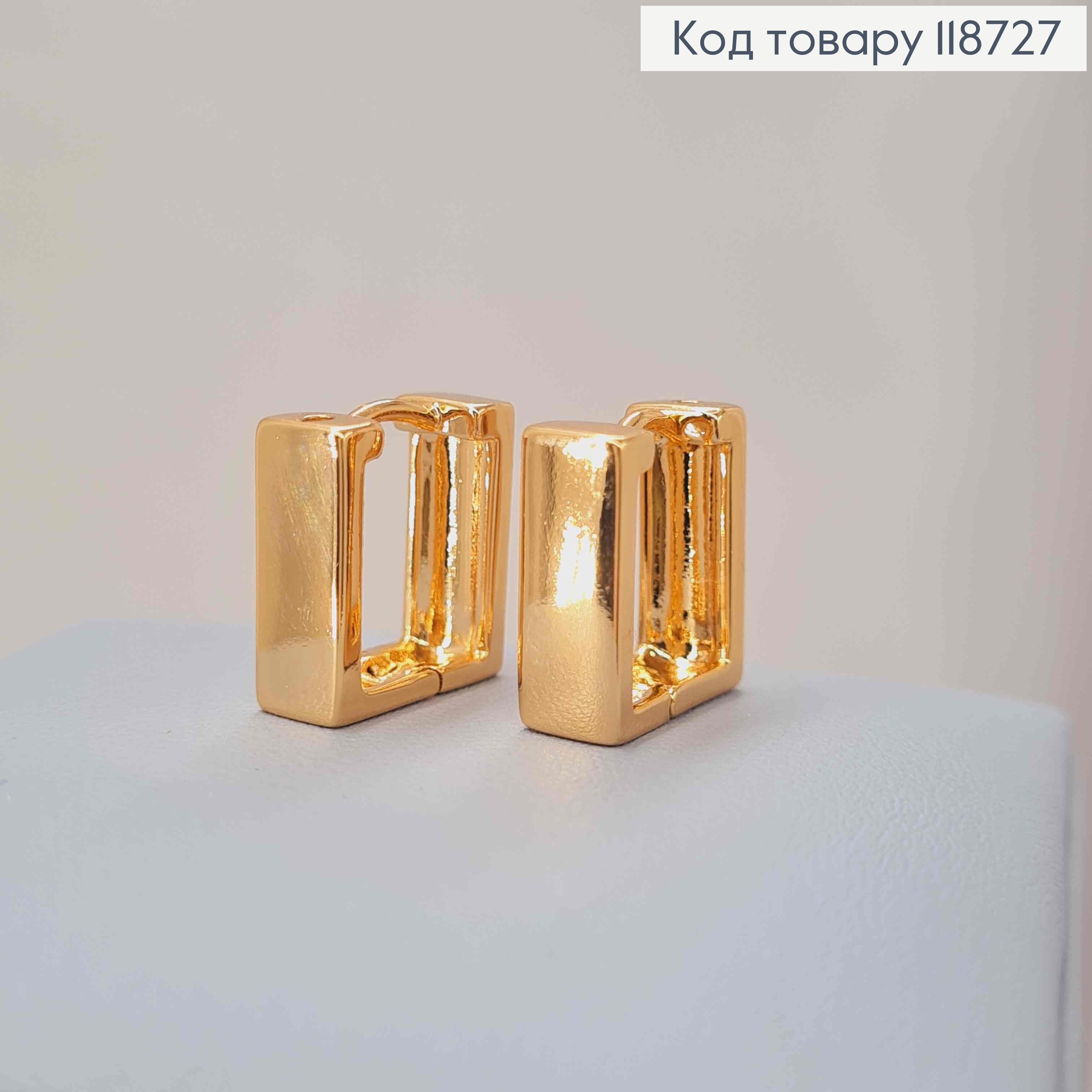 Серьги кольца, "Квадратные", 1,4*0,5см, Xuping 18К 118727 фото 3