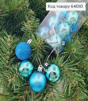 Набор игрушек 40 мм голубых Китай 16 шт 641010 фото
