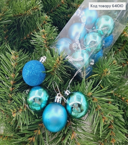 Набір іграшок  40 мм блакитних Китай 16 шт 641010 фото 1