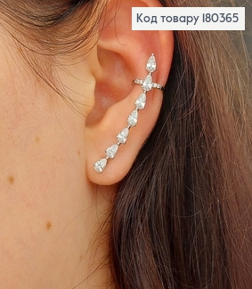 Серьги Кафы на хрящ с камнями медзолото Xuping 180365 фото