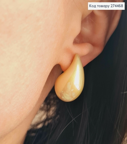 Набор, серьги гвозди "КРАПЛИНКИ" пастельных цветов с перламутром (3пары) 295117 фото 2