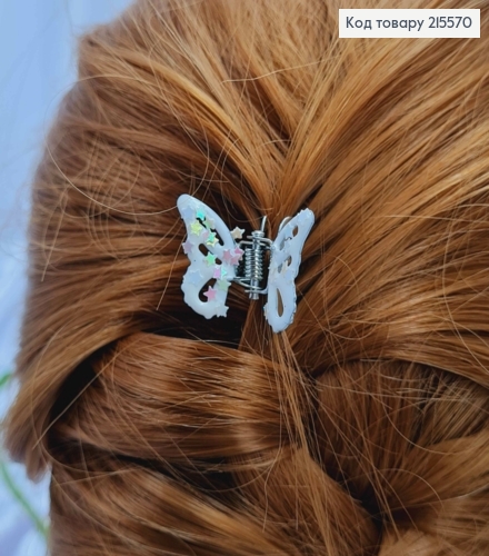 Краб металл, Бабочка со звездочками, яркие цвета в ассортименте, 3*2см 215570 фото 2