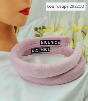 Обруч пластик, мягкий велюр, Розовый, шир.2см. 292200 фото