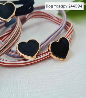 Резинка, з бусиною сердечком, кольори в асорт.  244094 фото