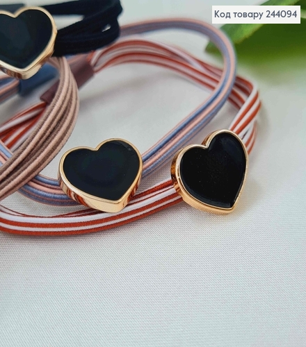 Резинка, з бусиною сердечком, кольори в асорт.  244094 фото 1