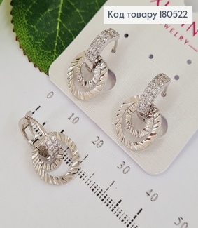 Серьги кольца1,3см  с камнями и кольцами Xuping  180522 фото