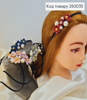 Обруч металл Цветочек Жемчужинка в асс. 292035 фото