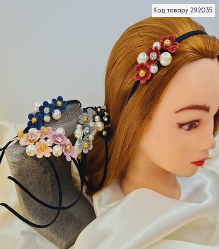 Обруч металл Цветочек Жемчужинка в асс. 292035 фото 1