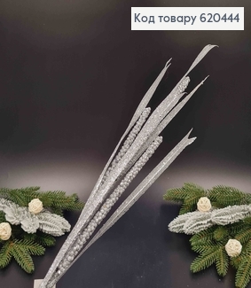Декоративний Очерет, СРІБЛО, блиск, 74см 620444 фото