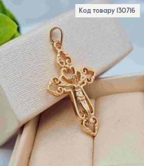 Крестик Ажурный с распятием, размер 3,3*2,1см, Xuping 18K 130716 фото