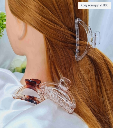 Краб пластик 7см полупрозрачный, полукруг, цвета в ассорт. 213185 фото 1