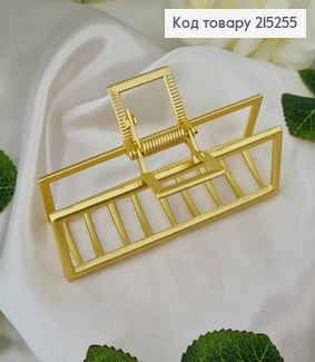 Краб металл, прямоугольный, лимонный цвет, 8,5см. 215255 фото