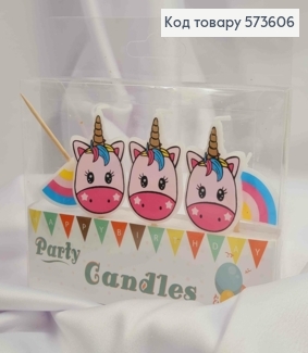Набор свечей-фигурок в торт  (5шт) ЕДИНОРОЖКИ(4,5*2,5см) 573606 фото