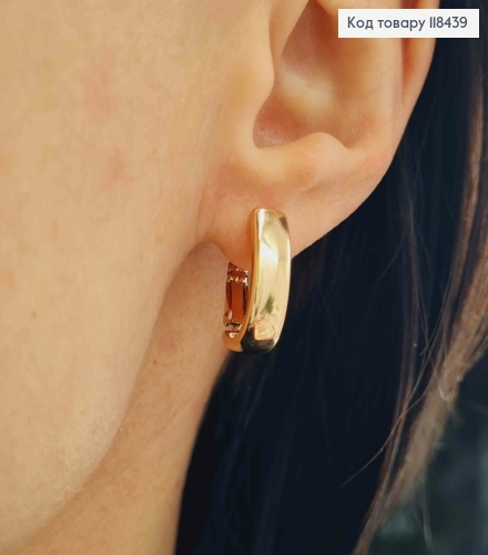 Серьги "Овальные", ширина 5,5мм, длина 1,7см, итальянская застежка, XUPING 18K 118439 фото 2