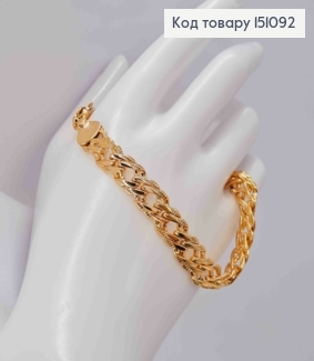 Браслет РОМБОВОЕ двойное плетение, ширина 9мм, длина 21см, Xuping 18K 151092 фото