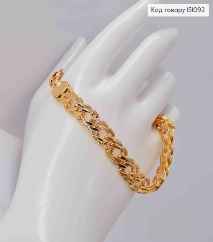 Браслет РОМБОВОЕ двойное плетение, ширина 9мм, длина 21см, Xuping 18K 151092 фото 1