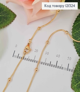 Цепочка, плетение снейк с шариками, длина 50см, Xuping 18К 121324 фото