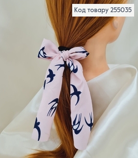Резинка 5см, Твилли Бант Пудра Ласточки 9*15см, (ручная работа Украина) 255035 фото